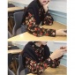 **东大门秋冬新复古小高领甜美花朵长袖衬衫衬衣女装混批A1259